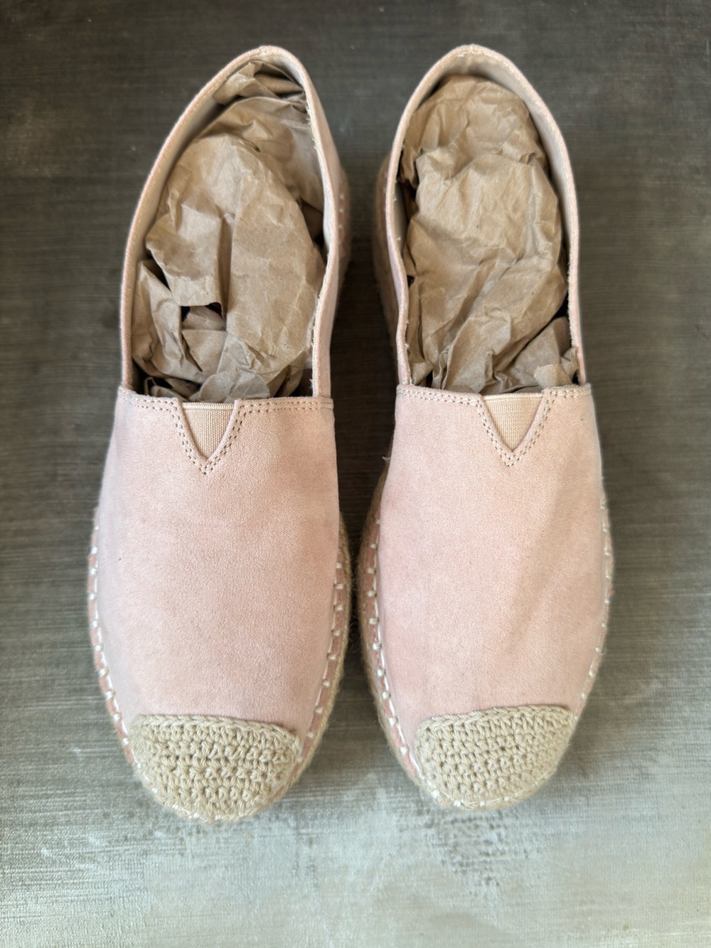 Pink Espadrille Platform Loafers Slip On Flats Size 8